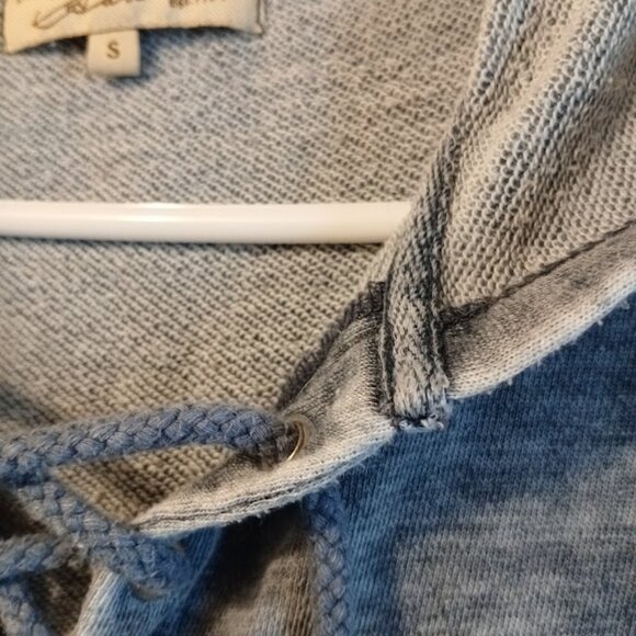 VINTAGE HAVANA Hoodie Sweatshirt Small Gray Lace-up henley Soft terry pullover - Picture 5 of 8